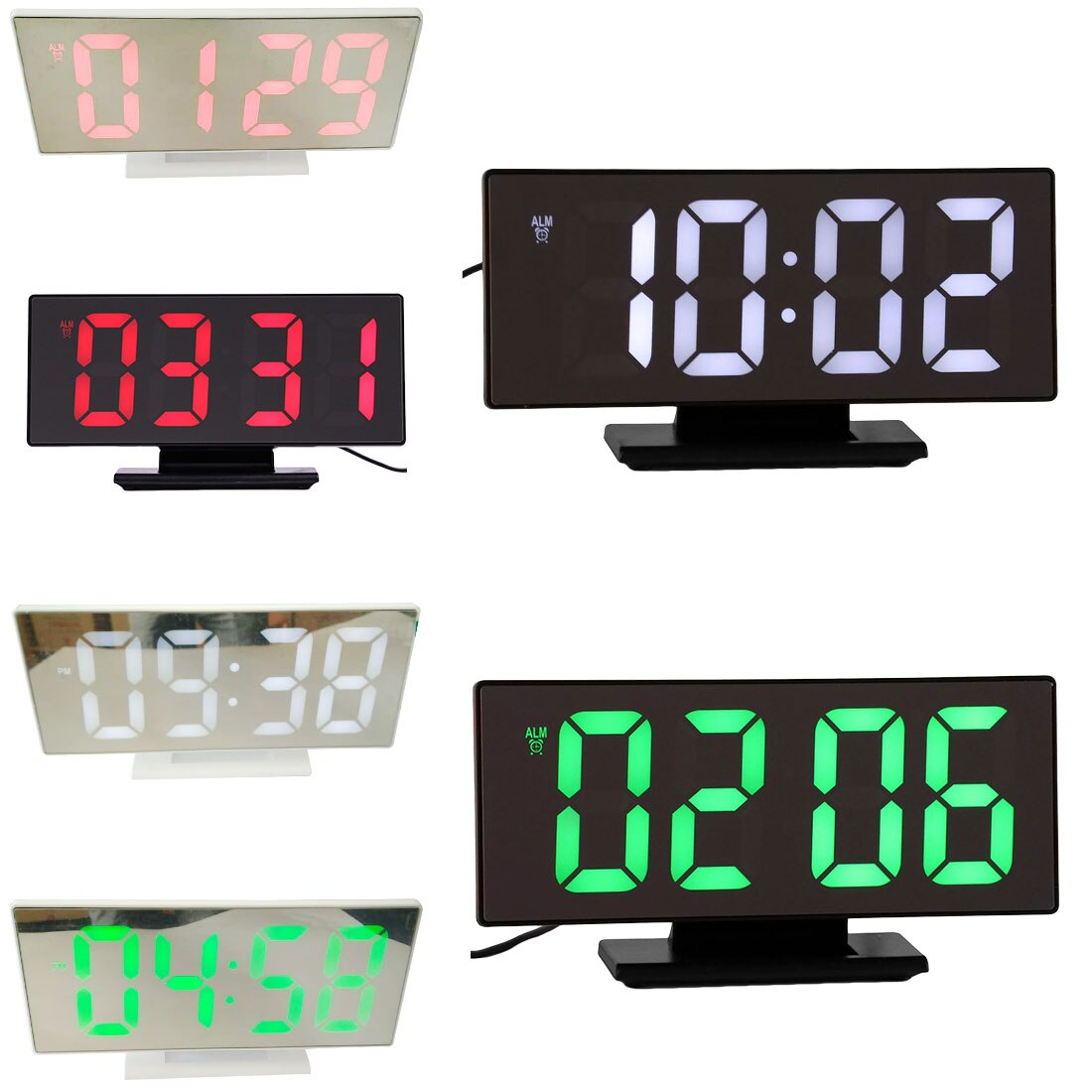LED Mirror Digital Alarm Clocks