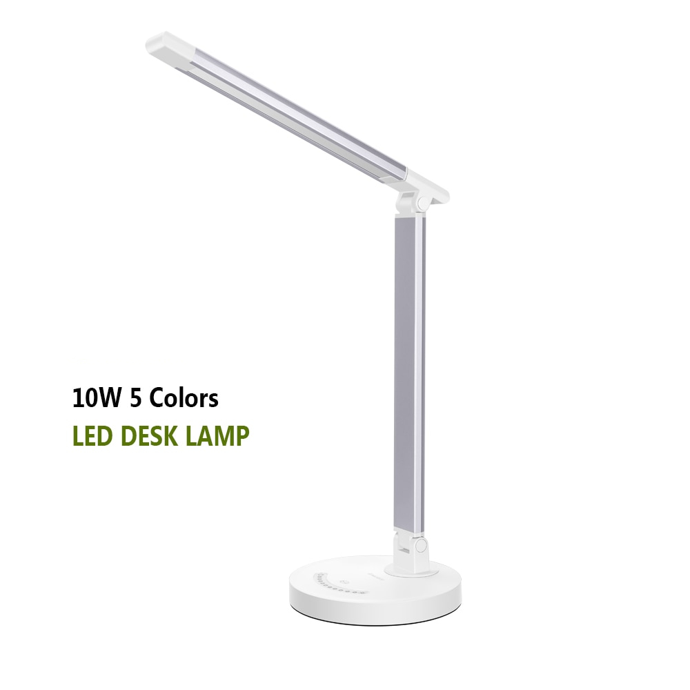 Modern White Aluminum Desk Lamp with Touch Control